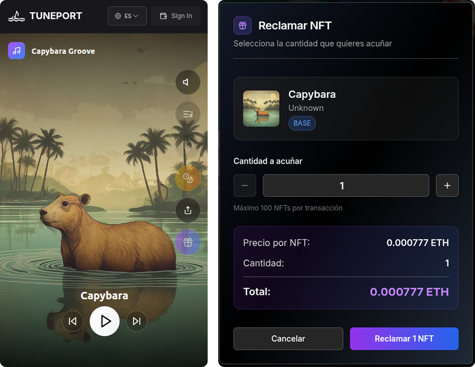 User enjoying Tuneport